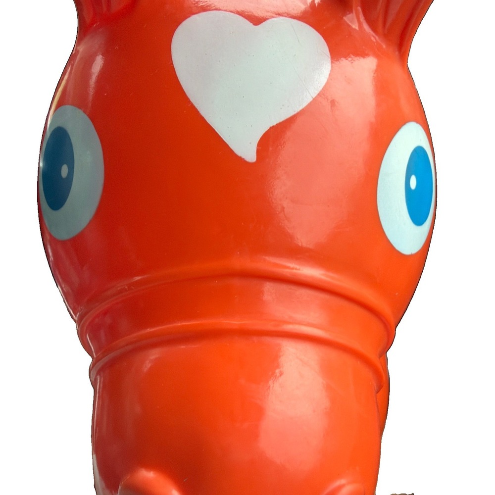 RODY ORANGE PONY HORSE VINTAGE 1984 LEDRA PLASTIC RUBBER BOUNCING MADE IN ITALY - Picture 7 of 8